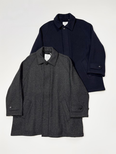 HTS (HARROW TOWN STORES) HEAVY WEIGHT WOOL TWILL BALMACAAN SHORT COAT