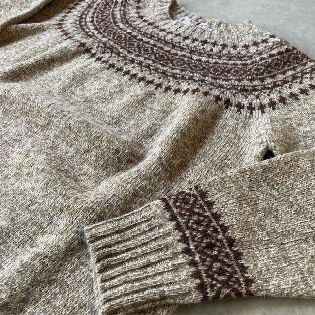 NOR' EASTERLY L/S CREW SUPERSOFT SHTLAND WOOL 2 TONE NORDIC