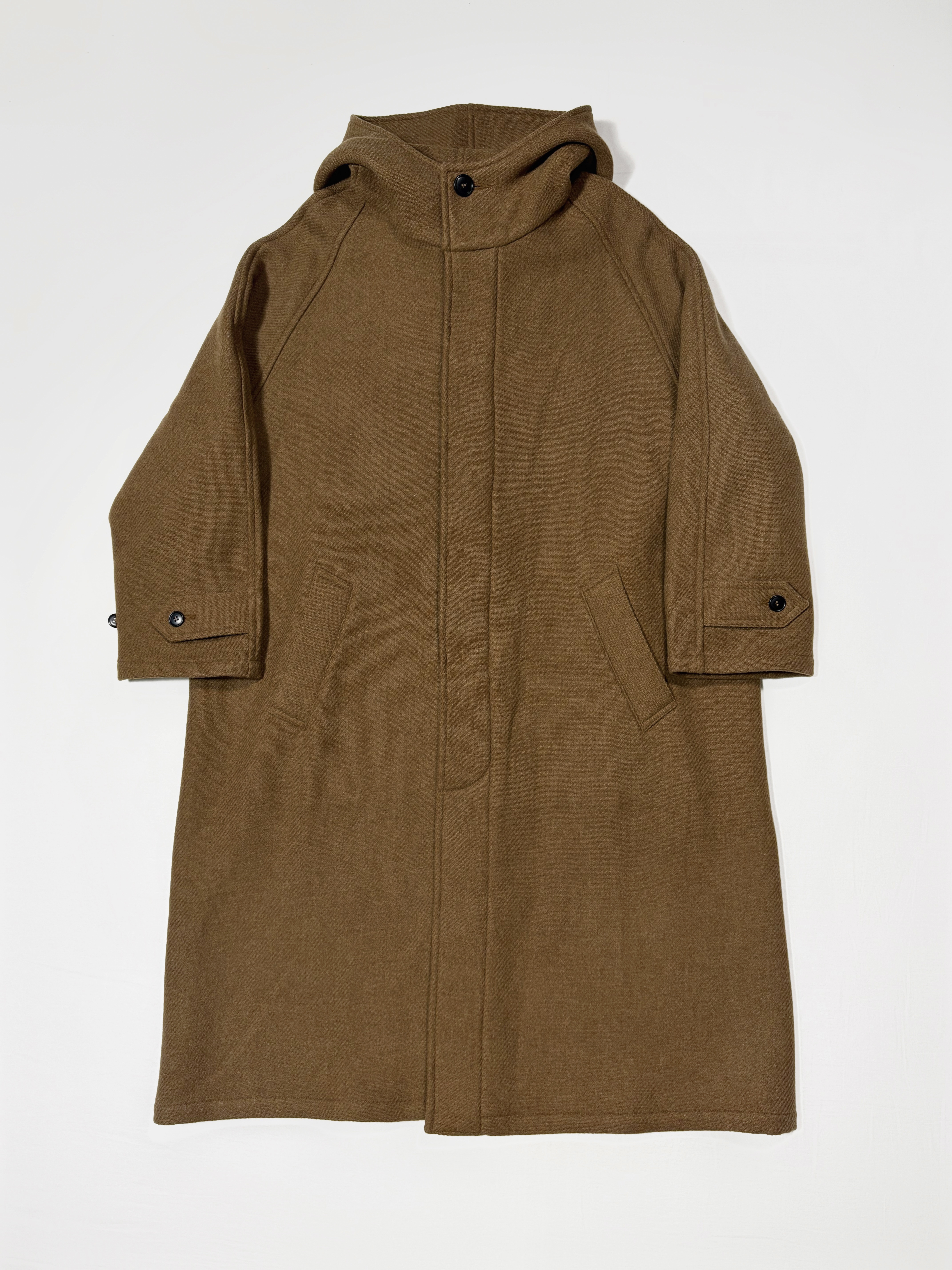 HTS HEAVY WEIGHT WOOL TWILL HOODED COAT