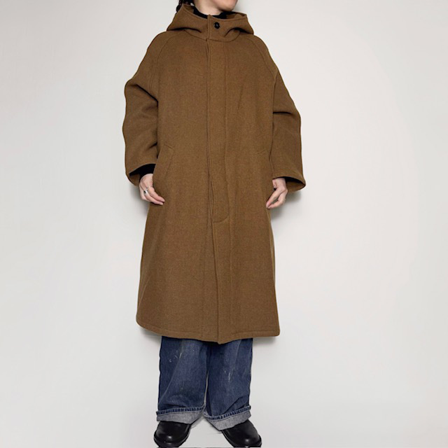 HTS HEAVY WEIGHT WOOL TWILL HOODED COAT