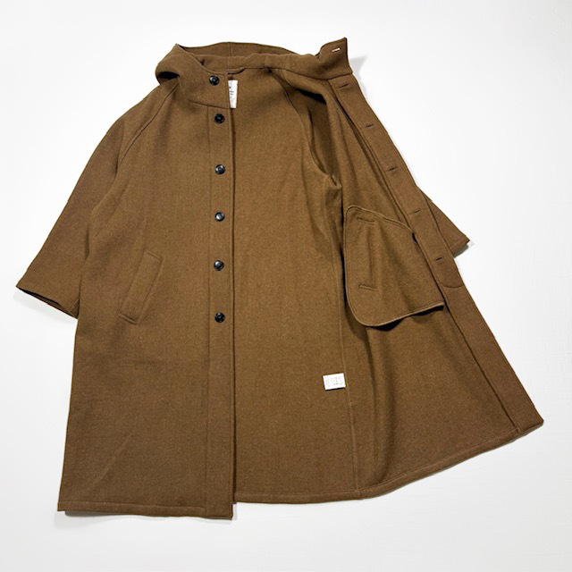 HTS HEAVY WEIGHT WOOL TWILL HOODED COAT