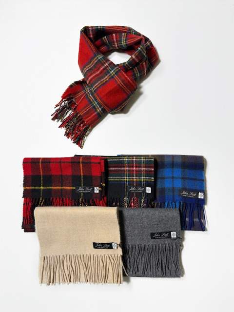 John Scott LAMBS WOOL CHECK SCARF