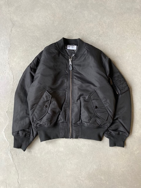TOP KHAKI by Johnbull MA-1 NYLON JACKET " ALL BLACK "