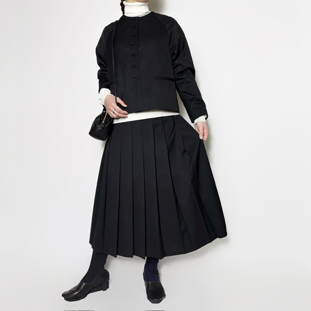 A PIECE OF LIBRARY スマートウールクラシックプリーツスカート