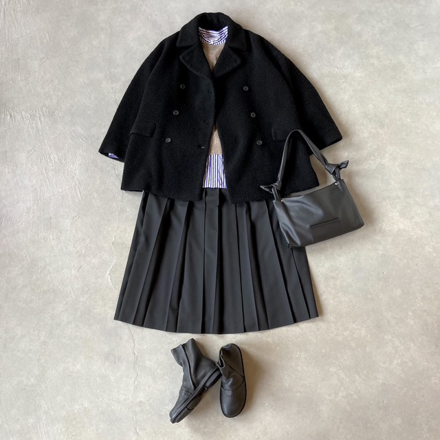 A PIECE OF LIBRARY スマートウールクラシックプリーツスカート