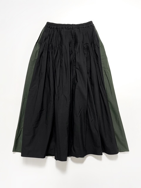 maison de soil 40s ORGANIC POPLIN PATCHWORK PINTUCK FLARED SKIRT