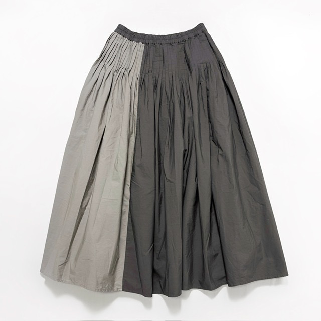 maison de soil 40s ORGANIC POPLIN CRAZY PATCHWORK PINTUCK FLARED SKIRT