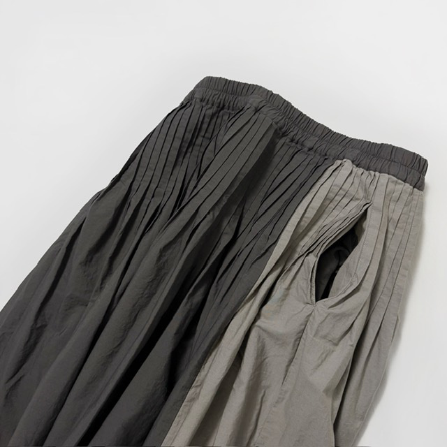 maison de soil 40s ORGANIC POPLIN CRAZY PATCHWORK PINTUCK FLARED SKIRT