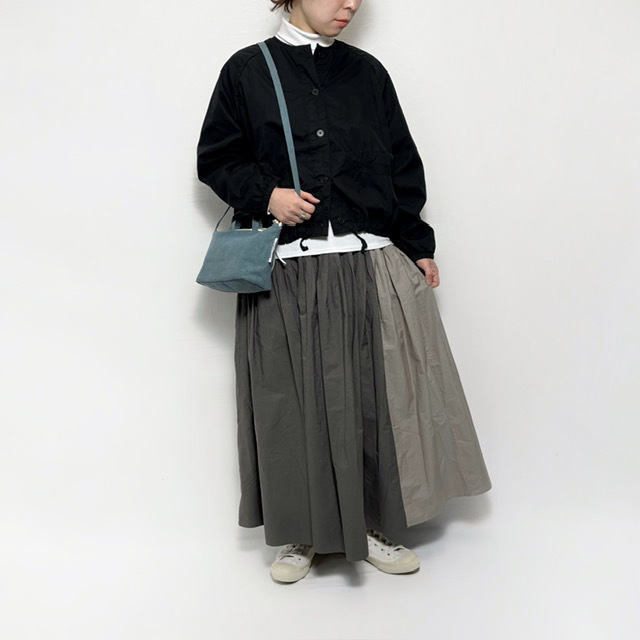 maison de soil 40s ORGANIC POPLIN CRAZY PATCHWORK PINTUCK FLARED SKIRT