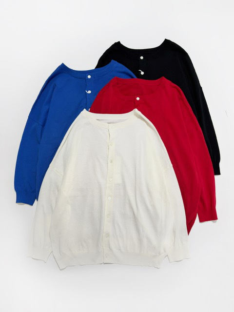 ハイツイストコットン16G天竺編み 2wayワイドカーディガン