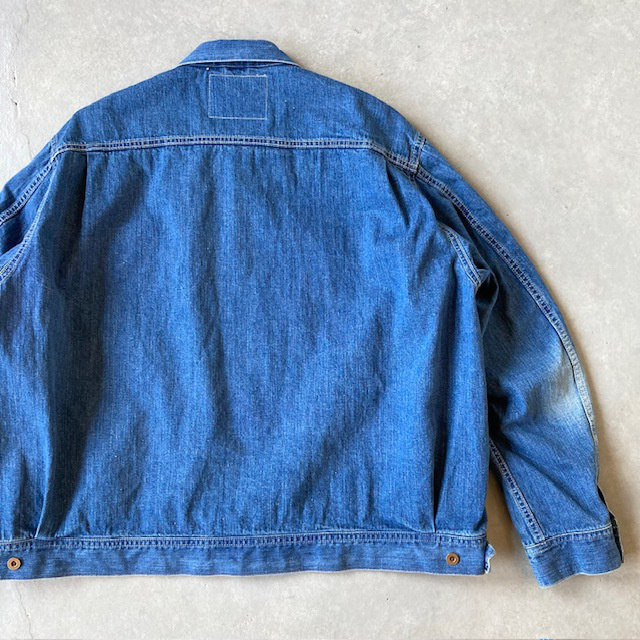 H.UNIT 10.5oz NEP INDIGO DENIM  ZIP WORK JACKET (Used wash)