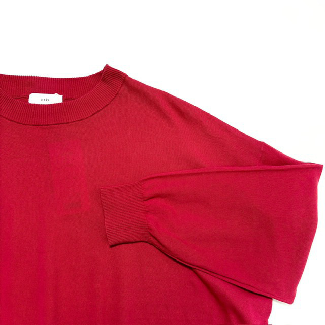 PRIT ハイツイストコットン16G天竺編み クルーネックワイドプルオーバー