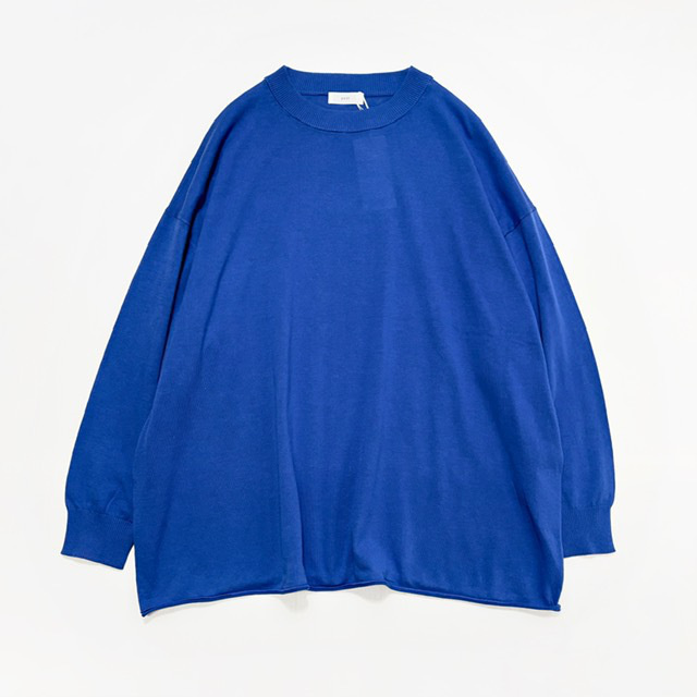 PRIT ハイツイストコットン16G天竺編み クルーネックワイドプルオーバー