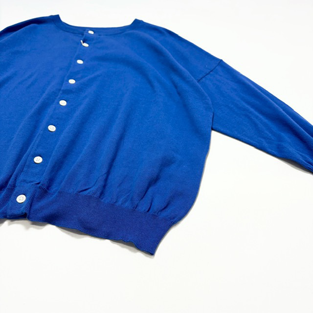 PRIT ハイツイストコットン16G天竺編み 2wayワイドカーディガン