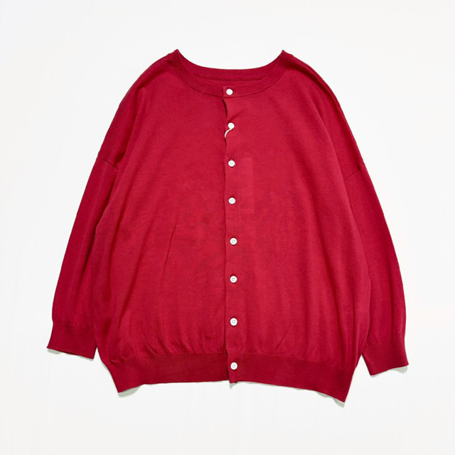PRIT ハイツイストコットン16G天竺編み 2wayワイドカーディガン
