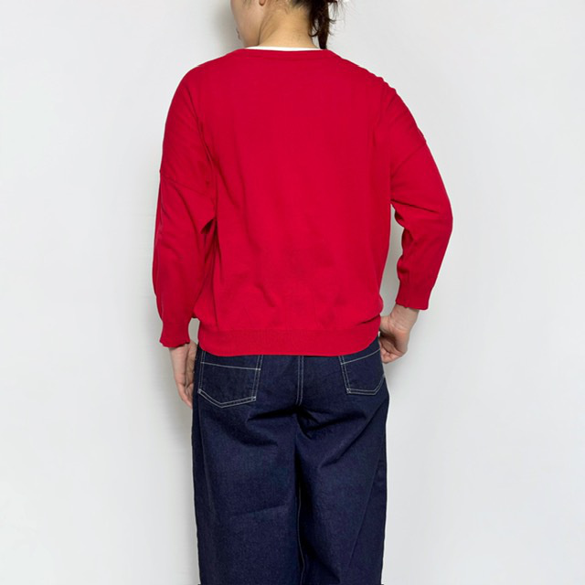 PRIT ハイツイストコットン16G天竺編み 2wayワイドカーディガン