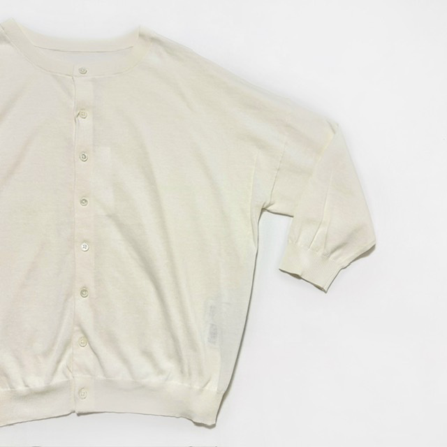 PRIT ハイツイストコットン16G天竺編み 2wayワイドカーディガン