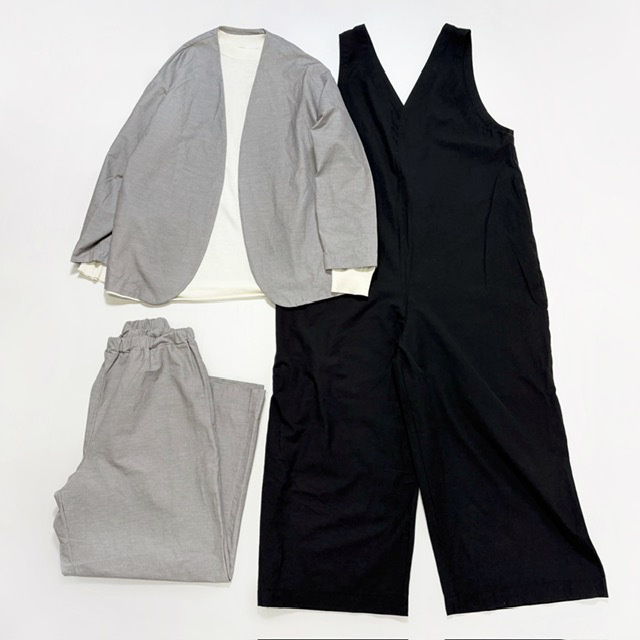 PRIT 綿麻ストレッチワイドパンツ