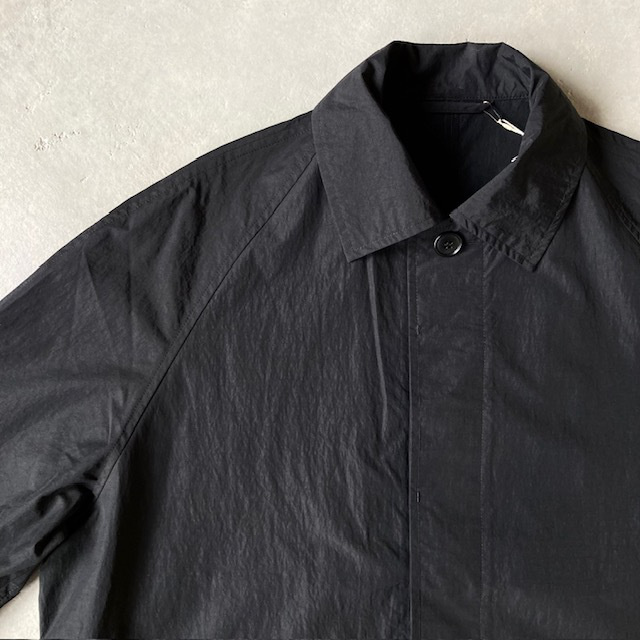 HTS (HARROW TOWN STORES) NYLON COTTON BALMACAAN COAT with GUSSETED POCKET