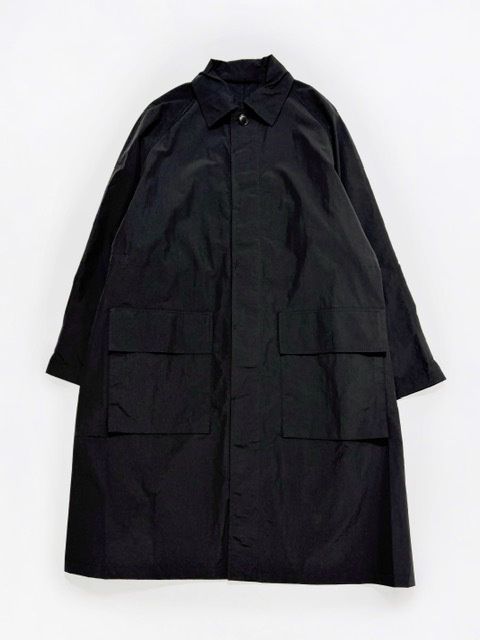 HTS (HARROW TOWN STORES) NYLON COTTON BALMACAAN COAT with GUSSETED POCKET