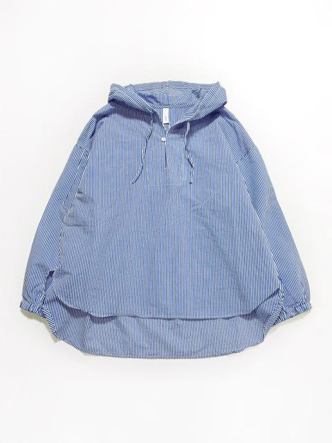 PRIT エアリーコットンフードプルオーバーシャツ