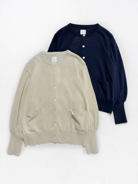 Gauze GATHER SLEEVE KNIT CARDIGAN