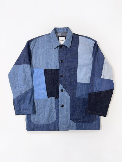 rebear by JOHNBULL パッチワークデニムカバーオール