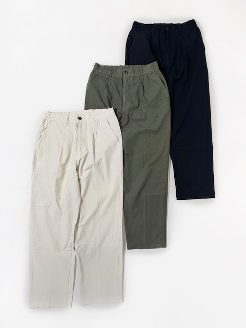 JOHNBULL コットンリネンワンタックイージーパンツ