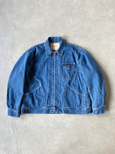 H.UNIT 10.5oz NEP INDIGO DENIM  ZIP WORK JACKET (Used wash)