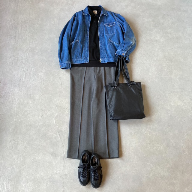 H.UNIT 10.5oz NEP INDIGO DENIM  ZIP WORK JACKET (Used wash)