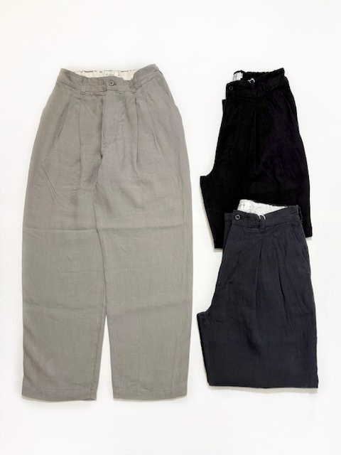 STILL BY HAND リネン2タックワイドテーパードパンツ