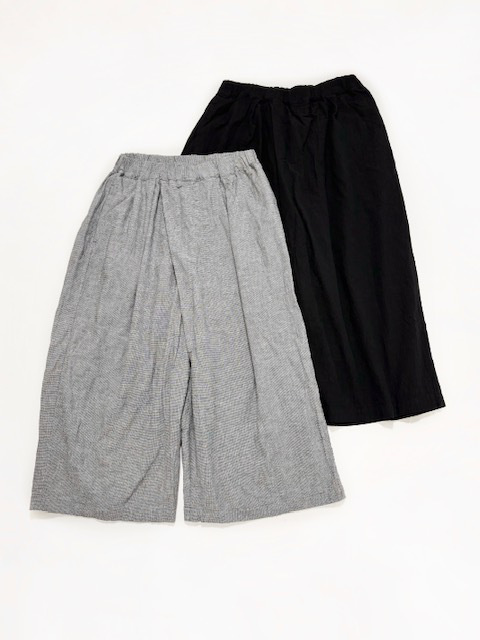 PRIT 綿麻平織ビッグタックワイドパンツ