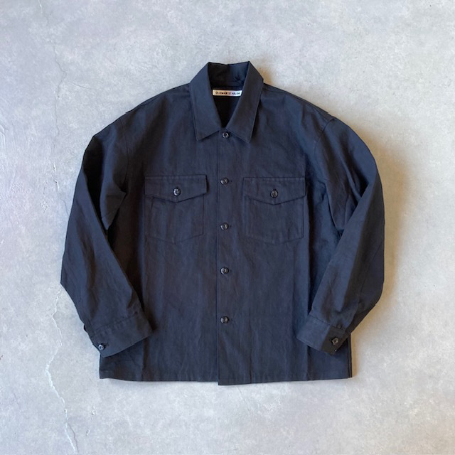 OLDMAN'S TAILOR COTTON LINEN UTILITY SHIRT