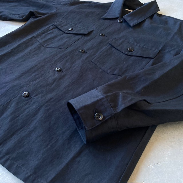 OLDMAN'S TAILOR COTTON LINEN UTILITY SHIRT