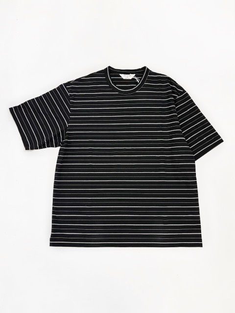 STILL BY HAND コンパクト糸ボーダー半袖T-シャツ