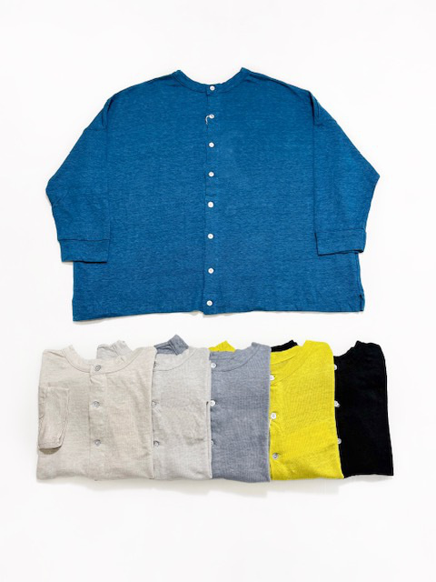 PRIT ヨーロッパリネン天竺 7分袖2wayワイドカーディガン