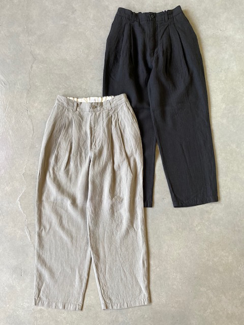 STILL BY HAND　リネン2タックワイドテーパードパンツ