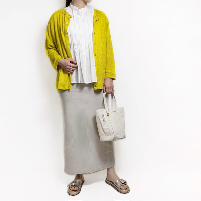 PRIT ヨーロッパリネン天竺7分袖 2wayワイドカーディガン