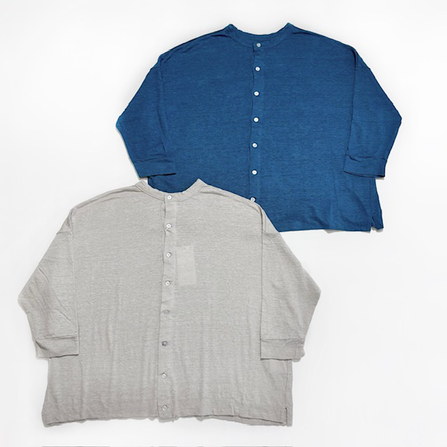 PRIT ヨーロッパリネン天竺7分袖 2wayワイドカーディガン