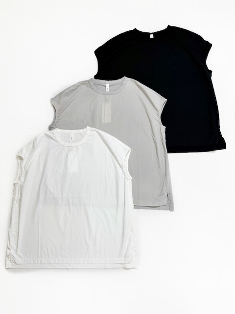 PRIT ハイゲージ天竺×タイプライター切替 スリーブレスプルオーバー