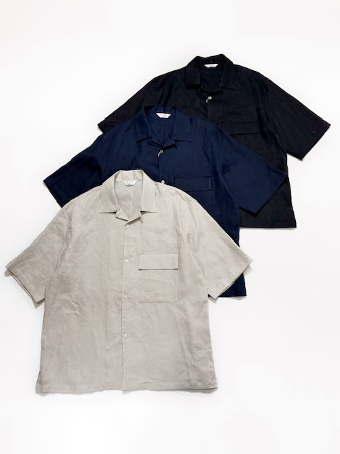STILL BY HAND フレンチリネンオープンカラーシャツ