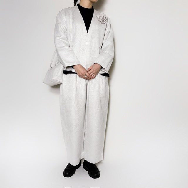 ARTE POVERA セレモニー リネンポリエステル混 ノーカラージャケット