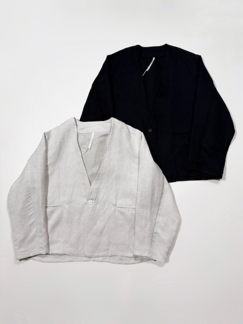 ARTE POVERA  セレモニー リネンポリエステル混  ノーカラージャケット