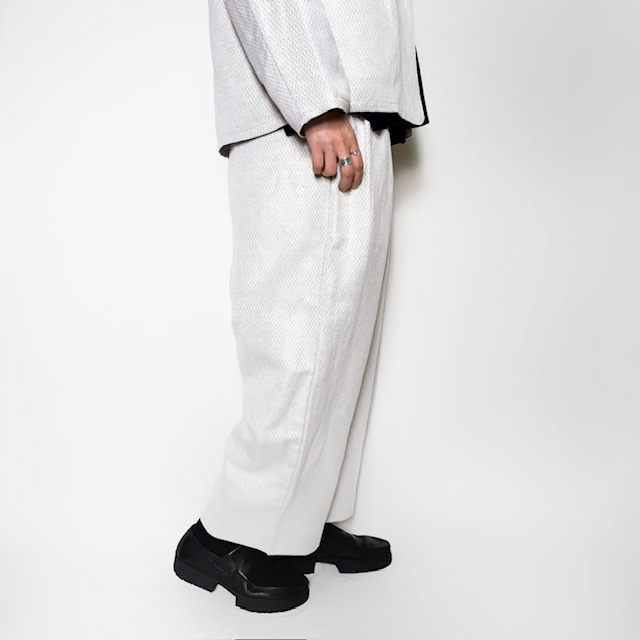 セレモニー リネンポリエステル混 2タックイージーパンツ