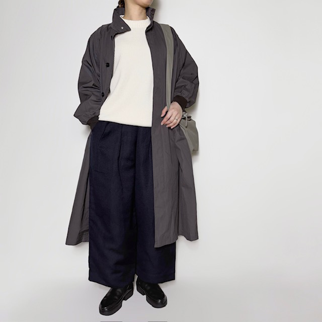 セレモニー リネンポリエステル混 2タックイージーパンツ