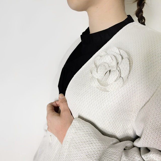 ARTE POVERA セレモニー リネンポリエステル混 コサージュ(ピン仕様)