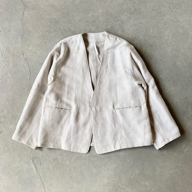 ARTEPOVERA セレモニー リネンポリエステル混 ノーカラージャケット
