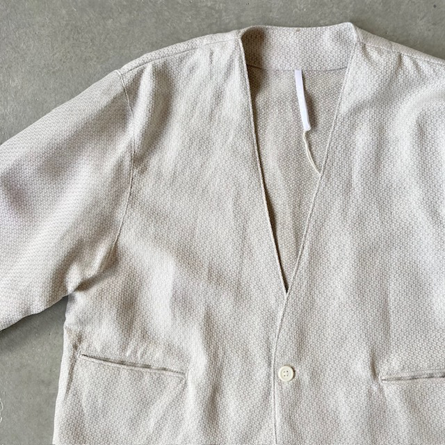 ARTEPOVERA セレモニー リネンポリエステル混 ノーカラージャケット