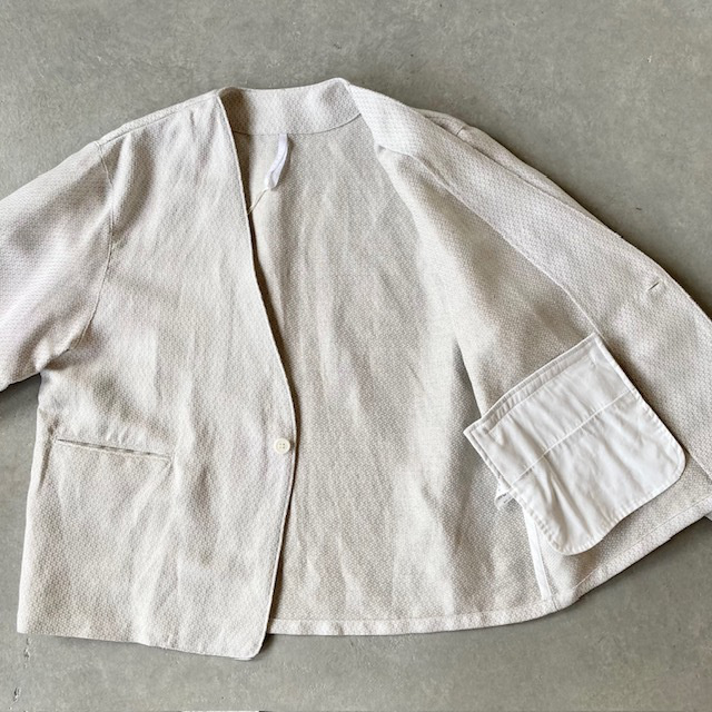 ARTEPOVERA セレモニー リネンポリエステル混 ノーカラージャケット