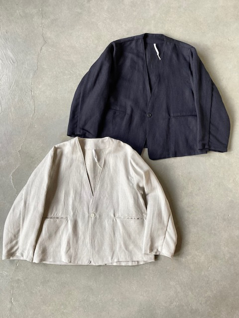 ARTEPOVERA セレモニー リネンポリエステル混 ノーカラージャケット